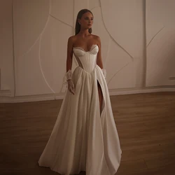 Eightree Women A-Line Wedding Dresses Sweetheart Lace Side Slit Princess Wedding Gowns Boho Beach Bridal Prom Dress Customized