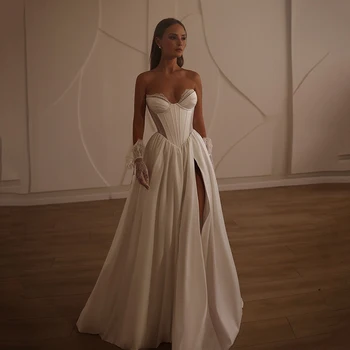 Eightree damskie suknie ślubne o linii A Sweetheart koronkowe rozcięcia po bokach suknie ślubne księżniczki Boho plaża suknia ślubna dla nowożeńców dostosowane