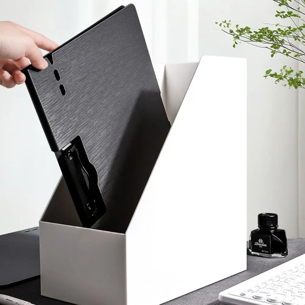 Thickened PP A4 File Folder Retro Color Test Paper Storage Clipboard Horizontal/Vertical Clip Document Organizer Office Use