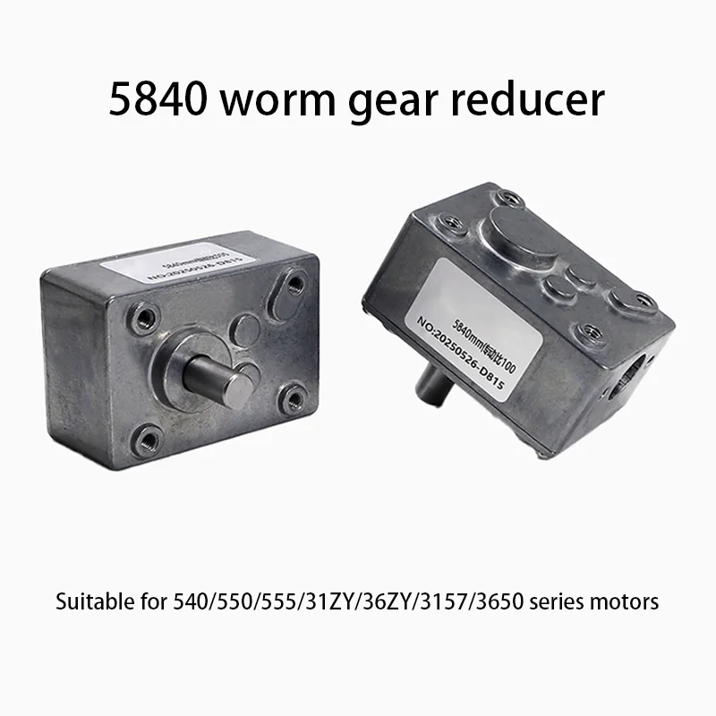 5840 Turbine Worm Motor Gearbox Reducer all metal gear high torque 70KG for 540/550/555/31ZY/36ZY/3650 motor single/dual shaft