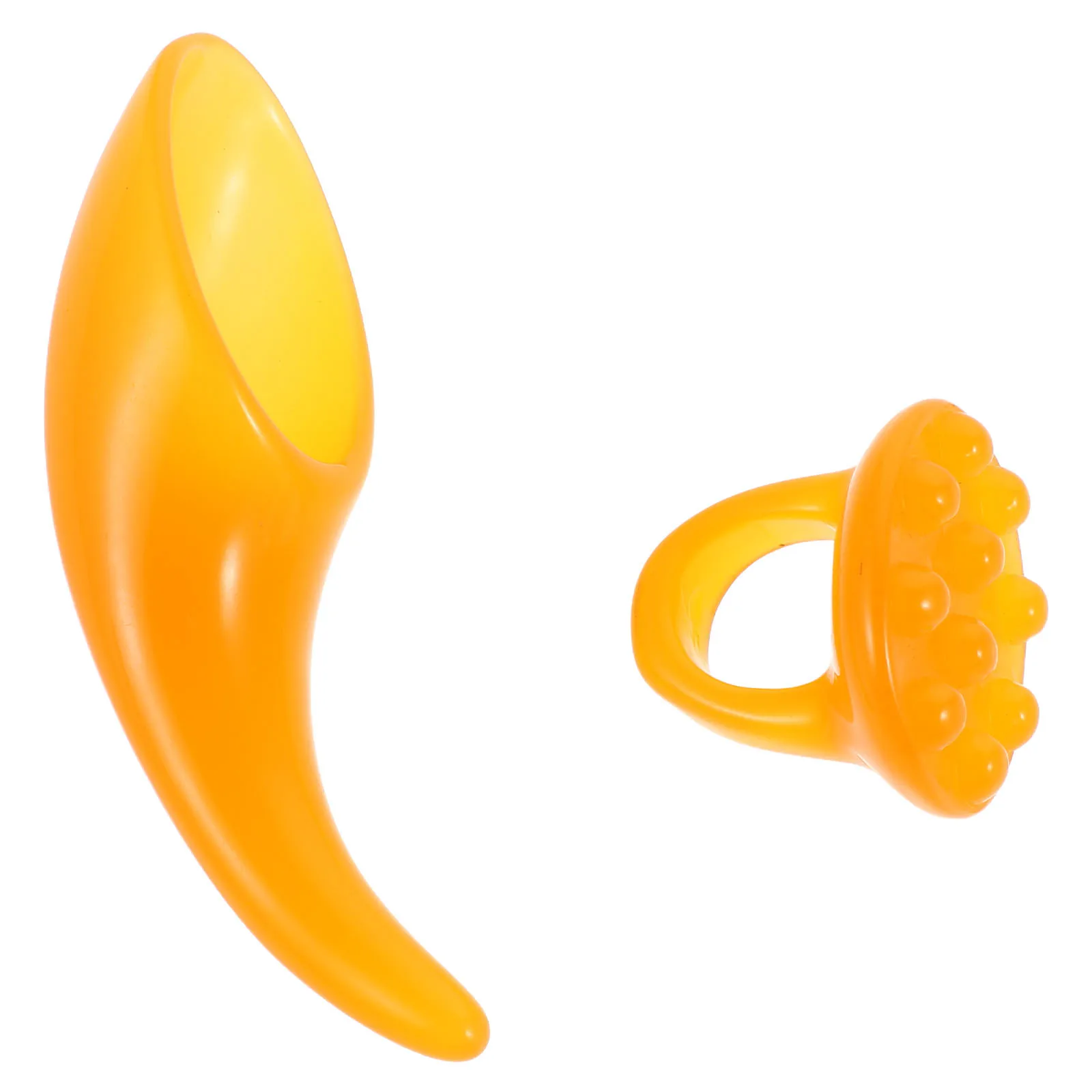 2 pezzi massaggiatore facciale per la cura della pelle portatile a forma di corno Gua Sha strumento viso collo asta raschiante durevole