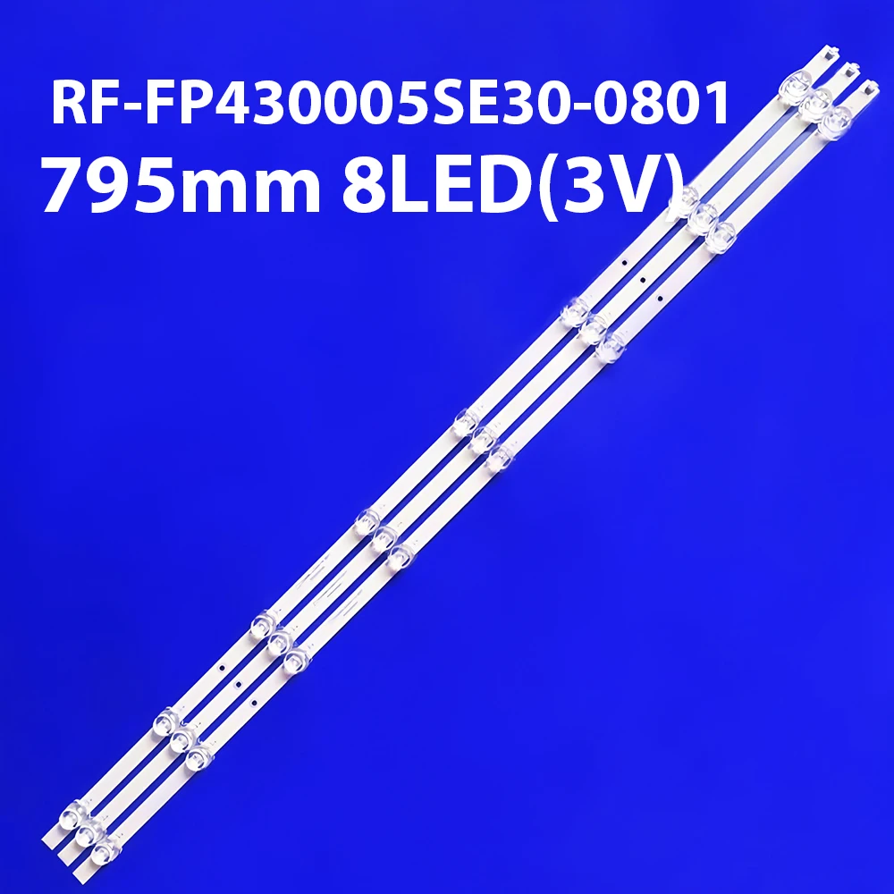 LED Backlight Strip 8LED For XIAO MI MI 4S L43M5-5ARU  L43M5-4X L43M5-FA l43m5-5a RF-FP430005SE30-0801 A5 70401-01023 HV430QUBH