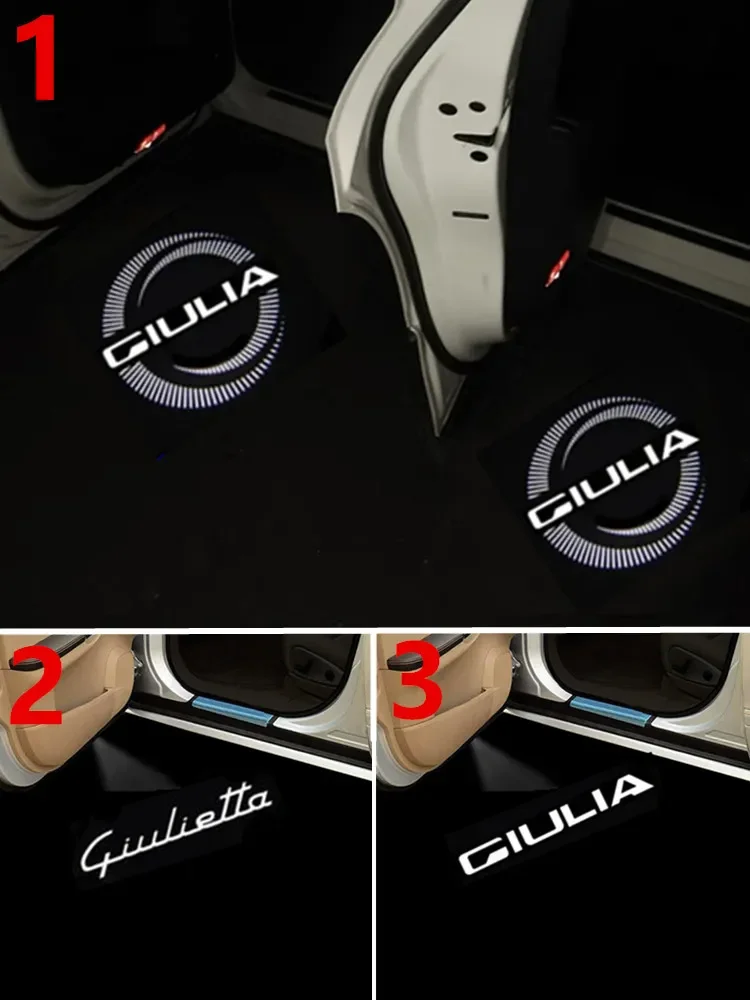 

2x For Alfa Romeo LED Car Door Welcome Light Logo Laser Projector Giulia Giulietta Mito Stelvio Brera 159 car styling Accessorie