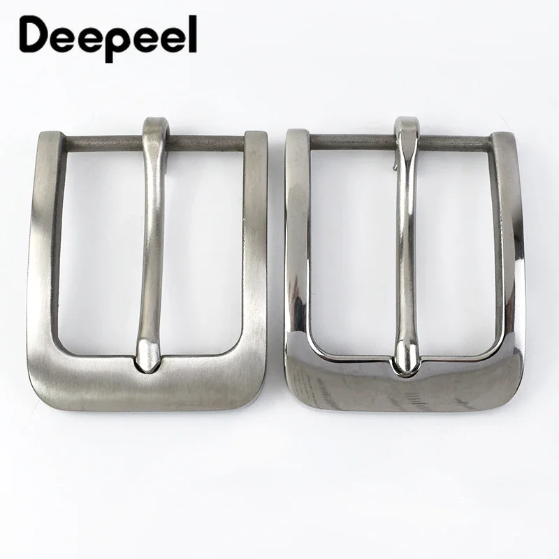 Deepeel 40mm Wide Solid Stainless Steel Belt Head Brushed Pin Buckles Metal Jeans Leather Crafts Buckle for 38mm Men Accessories