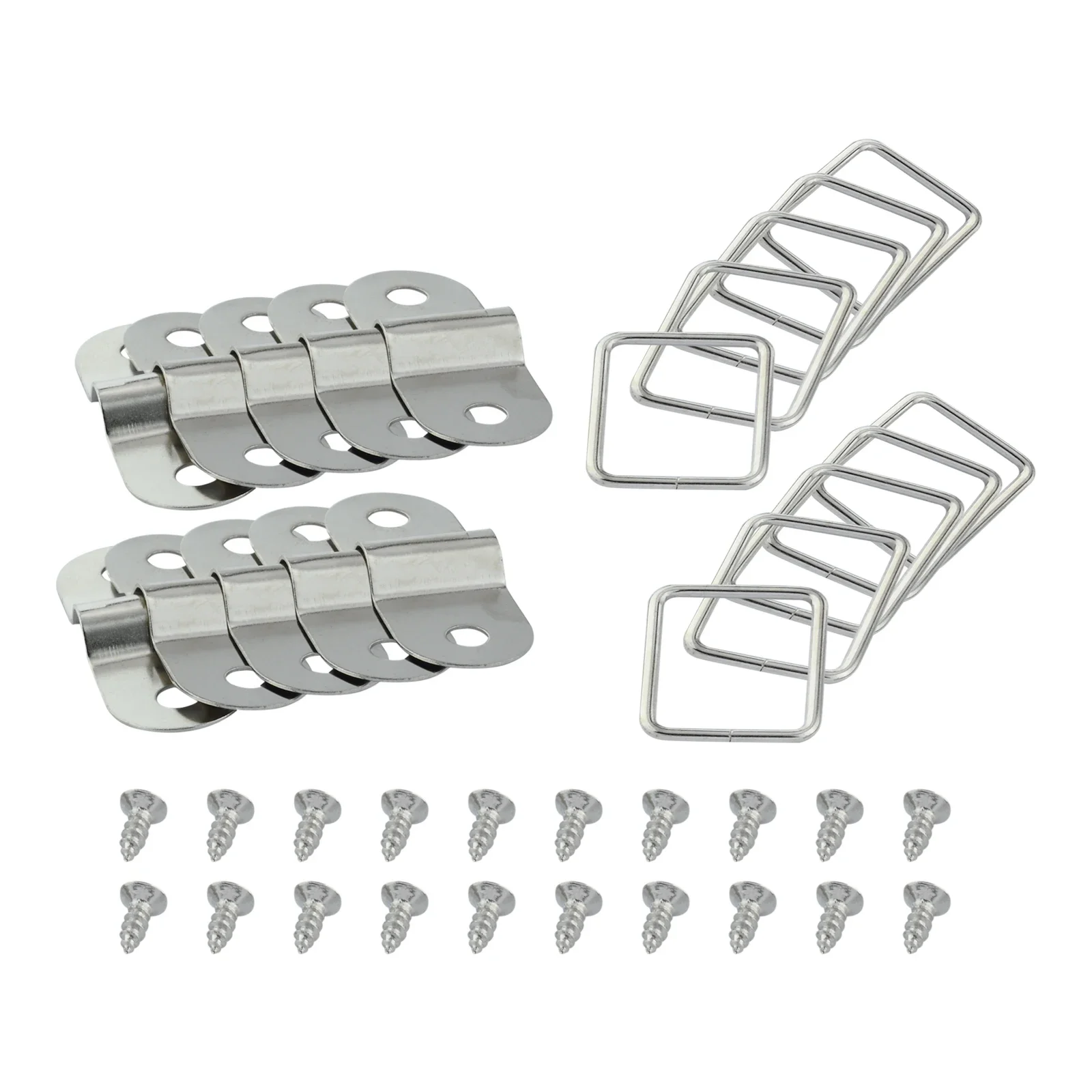 10Pcs Rectangle Metal Ring Buckle Handle Hooks for Pull Button Cabinet Dresser Drawer Door Luggage Hardware