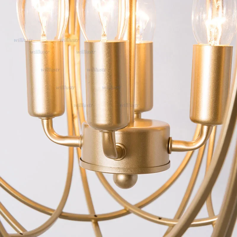 Vintage Metal Globe Pendant Lamp Iron Suspension Light for Hotel Foyer Cafe Lounge Bedroom Balcony Study Ceiling Chandelier