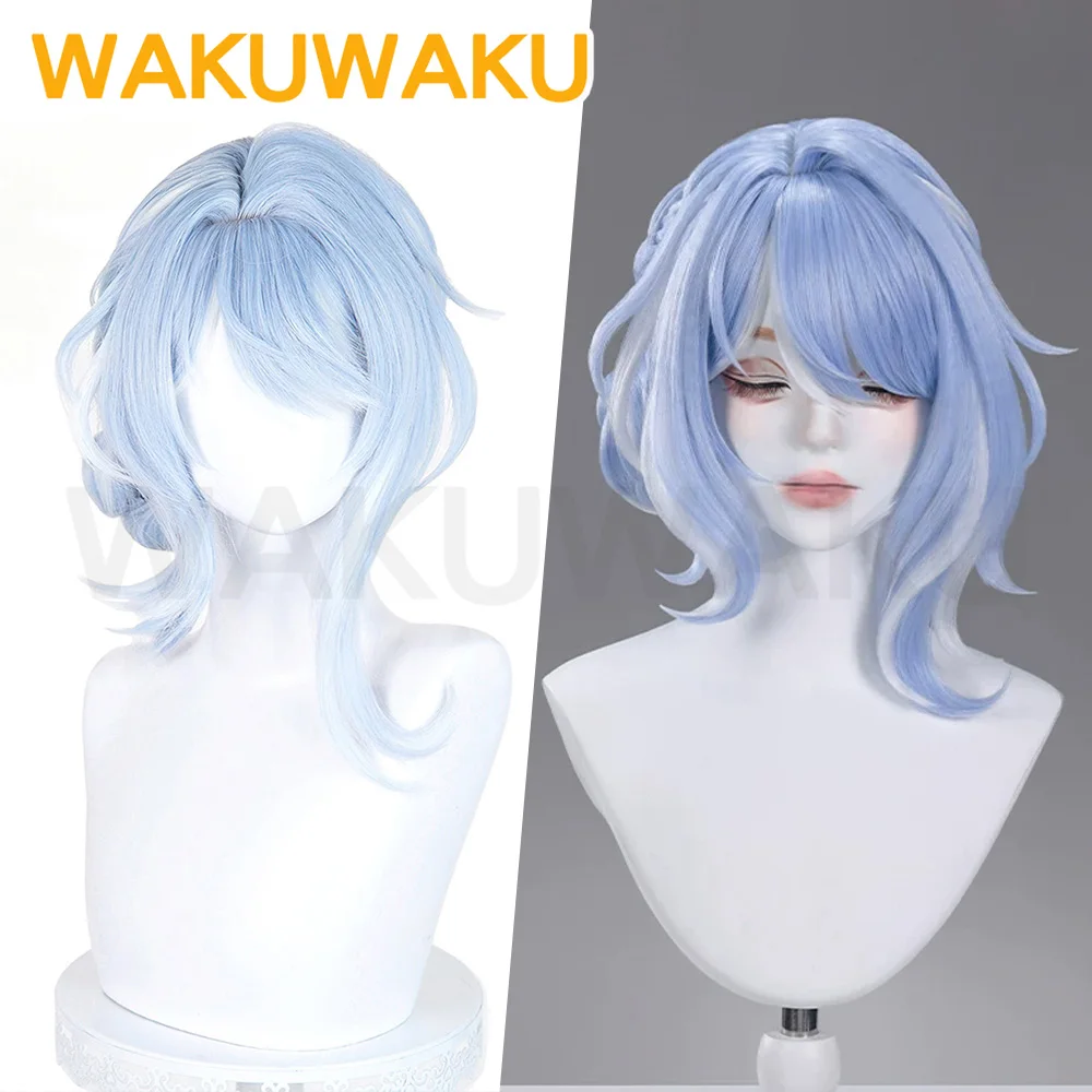 AUF LAGER Odette Cosplay Perücke Spiel Genshin Impact WakuWaku Frauen Snezhnaya Odette Одетта Blaues Haar Fatui Cosplay Gratis Perückenkappe