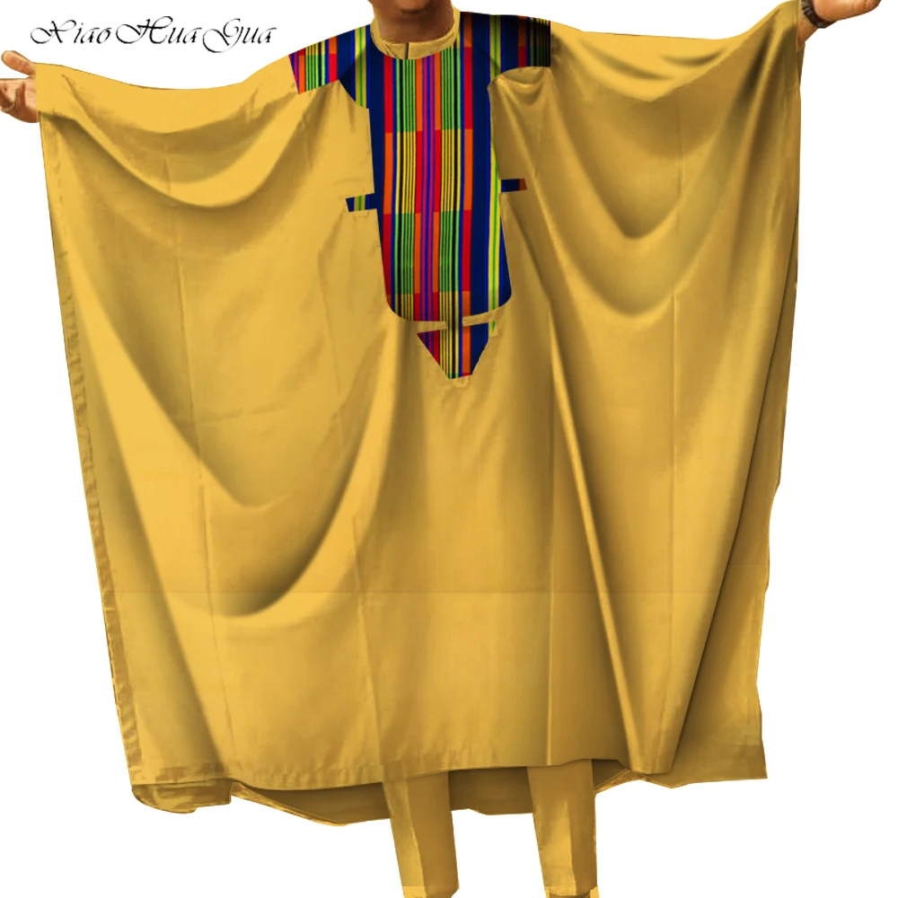 

Bazin Riche Африканский дизайн Одежда Dashiki Мужские комплекты из 2 предметов Брюки Повседневная мужская африканская одежда Верхние халаты и брюки WYN712