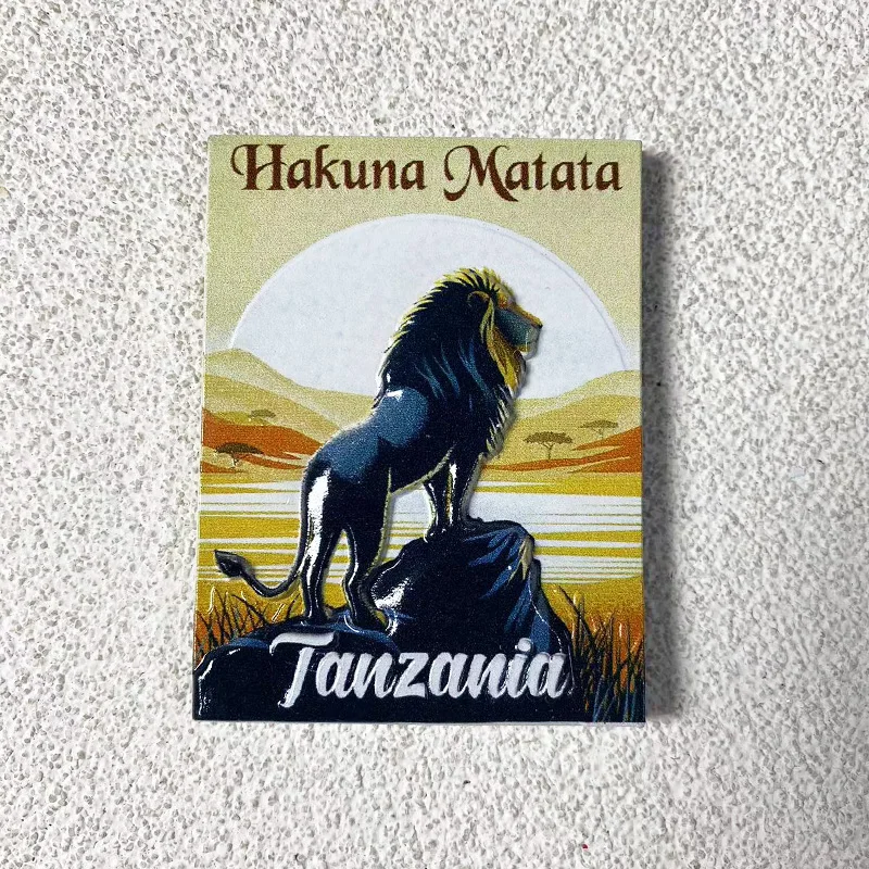 Tanzania Lion King travel souvenir crafts Creative three-dimensional decoration 3d painted refrigerator sticker gift