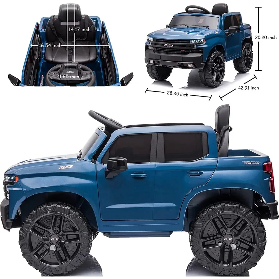 Giro sui veicoli elettrici Camion Car Batteria 12V 4 Macchinine giocattolo con ruote motrici per bambini di età 1-3-5-8 anni per guidare con telecomando