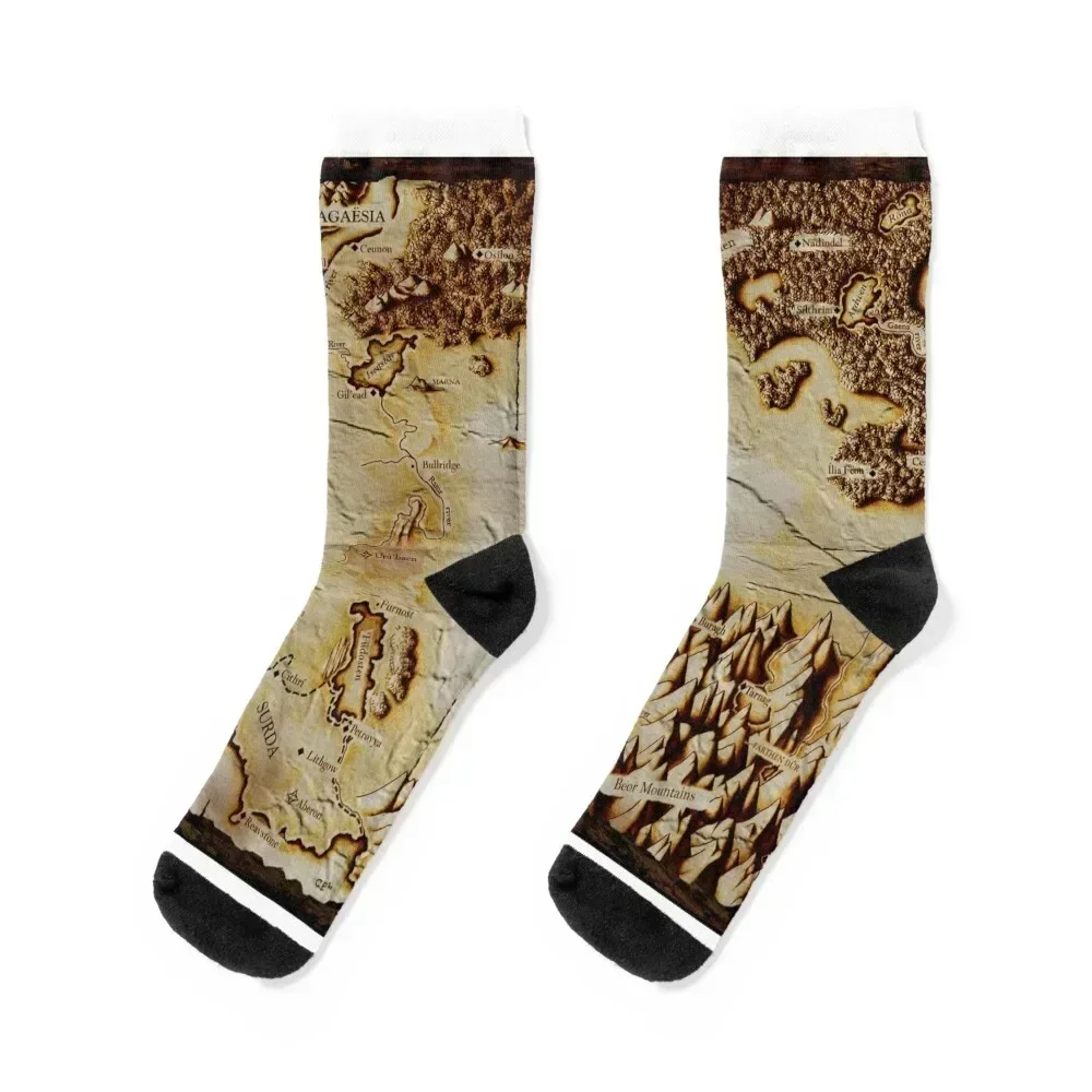 

Old folded map of Alagasia (with background) Socks aesthetic Run new year Argentina Men Socks Women's