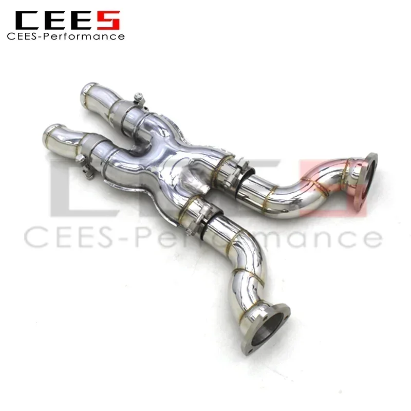 CEES Front Pipe X Pipe for Aston Martin DB9 V12 6.0L 2012-2016 Stainless Steel Exhaust Pipes Racing Sport Car Exhaust Systems