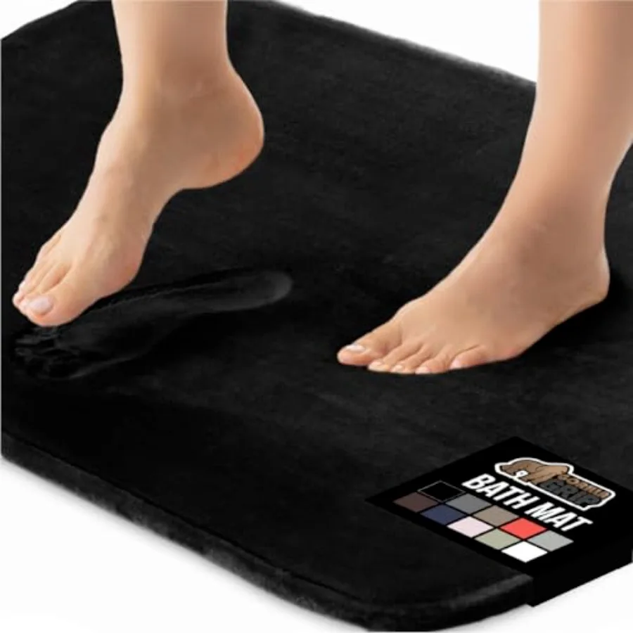 

® Memory Foam Bath Mat Soft Absorbent Velvet Bathroom Mats Durable Dots on Underside Machine Washable Bathmat Carpet Rug Room D