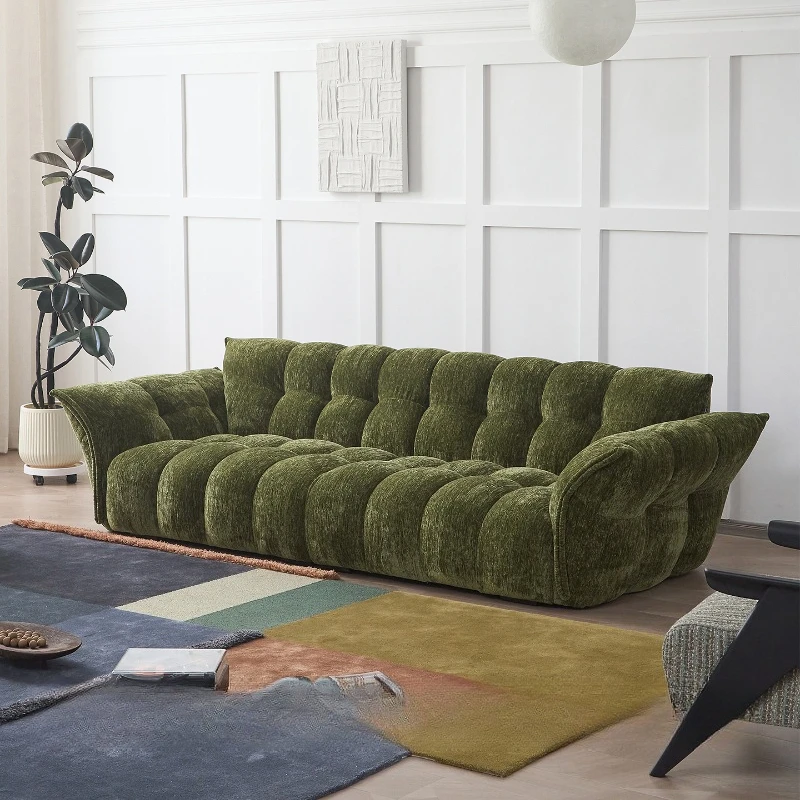 French medieval retro cream wind petals living room straight row four people fabric