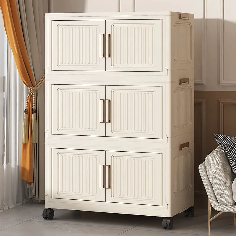 

Storage Cabinet Large Capacity, Household Clothes Storage Cabinet with Wheels, Thickened Organizer for Quilts Toys Books