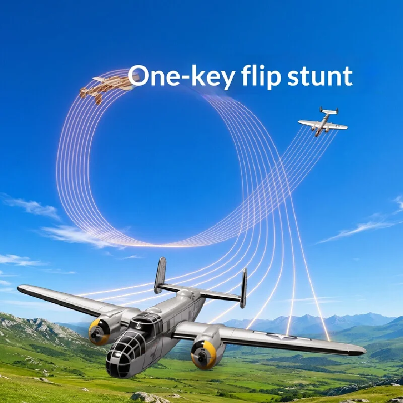 Volantex B25 Mitchell Bomber Remote Control Rc Fixed Wing 3 Channel Dual Motor Foam Airplane With Xpilot Stabilization System view 3