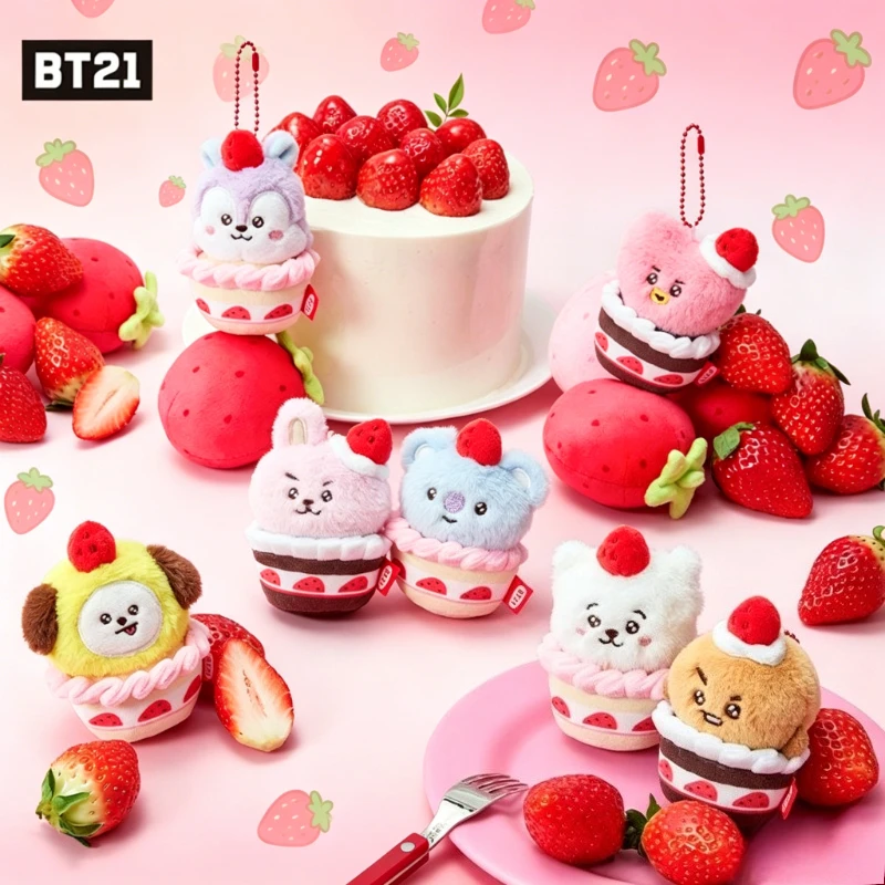 

BT21 cartoon cute sweet party plush doll keychain kawaii figure backpack pendant fan support anime merchandise wholesale