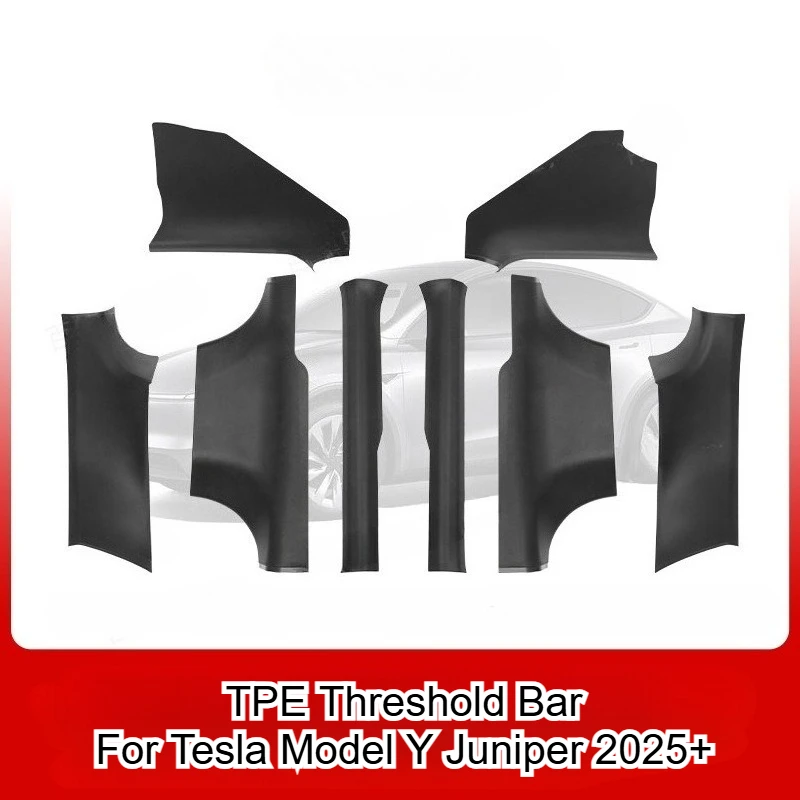 

TPE Threshold Bar for Tesla Model Y Juniper Accessories Front Rear Door Sill Protection Pads Bumper Strip Guards Anti-kick Pad