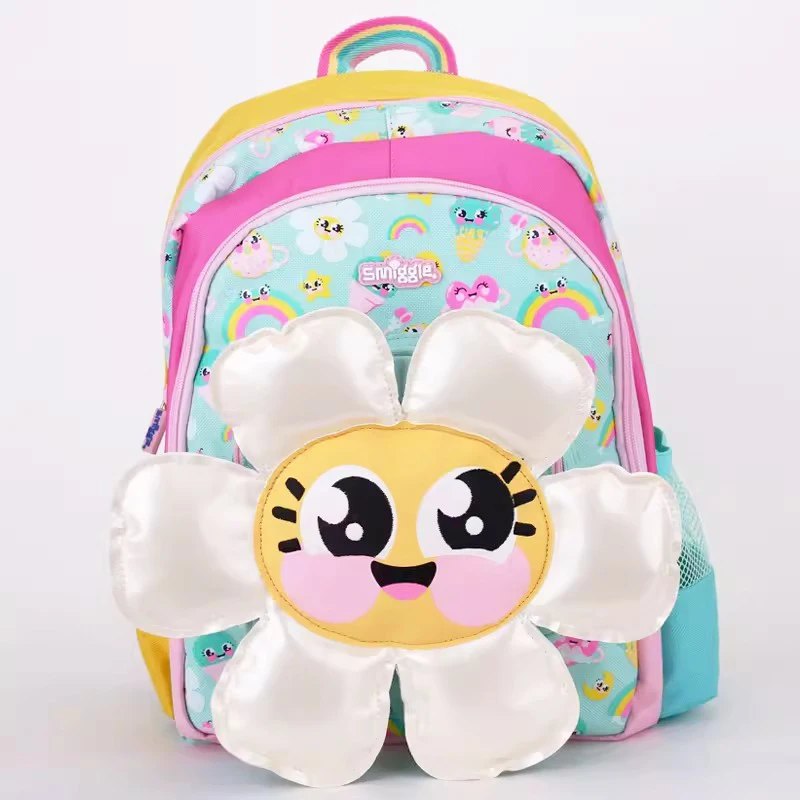 Smiggle Children Wallet Cute Girl Meal Bags Crossbody Kawaii White Sunflower Backpack School Student Extendable Pencil Case