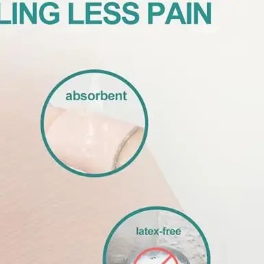 ضمادة رغوية بدون حدود مقاومة للماء وعالية الامتصاص على شكل مربع للعناية بالجروح، وسادة إسفنجية من السيليكون للإسعافات الأولية #1