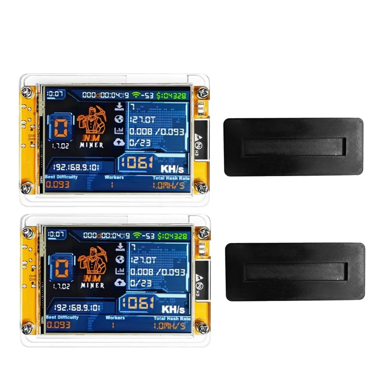 A86G NEW 2X1060KH/S +Stand 2.8 Inch Smart Display Upgraded Harshrate Bitcoin Crypto Solo Lottery Miner