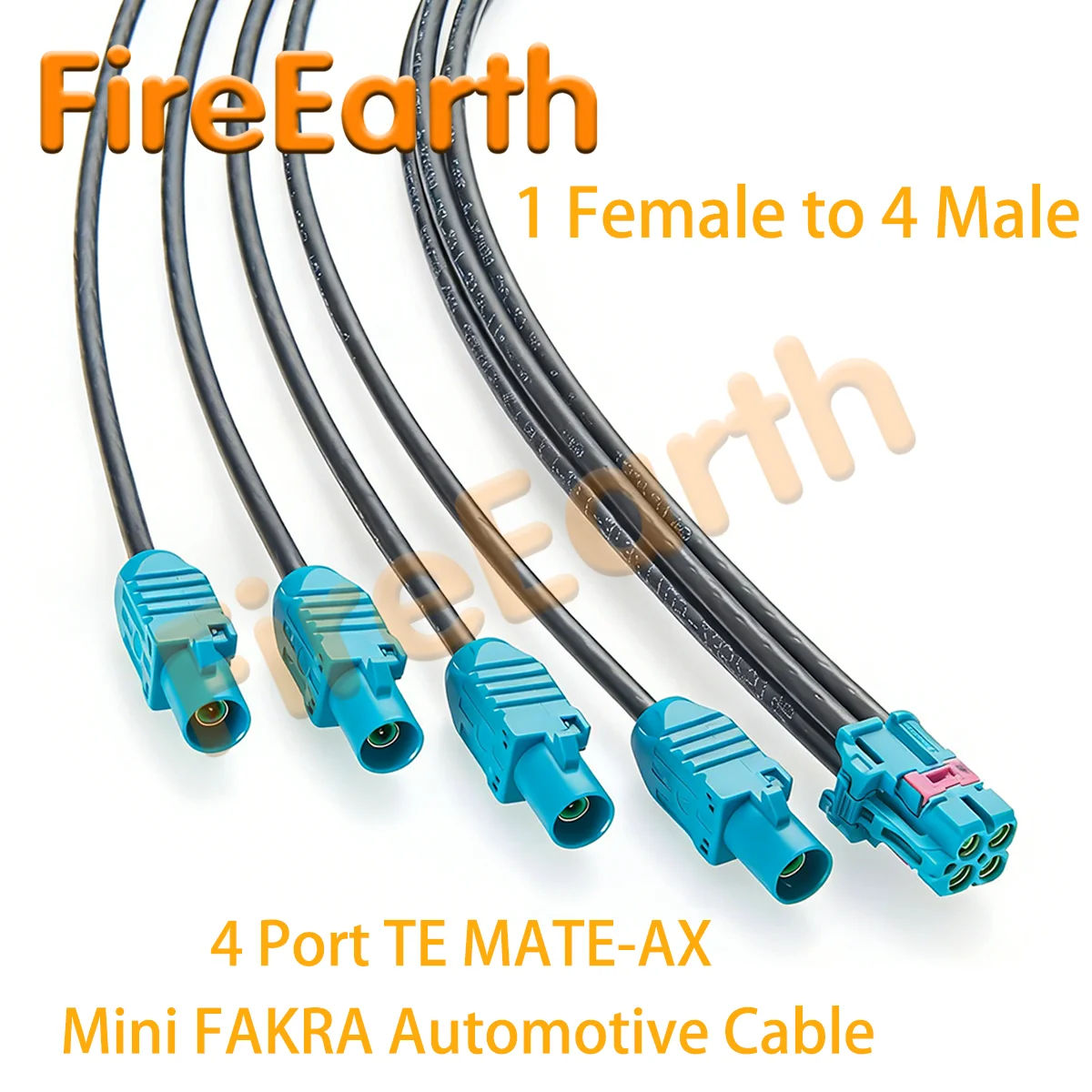 4 Port MATE-AX Mini FAKRA Automotive Cable Assembly, TE FAKRA Z Male to 4Pin Mini FAKRA MATE-AX Female Car Wireless Signal Cable