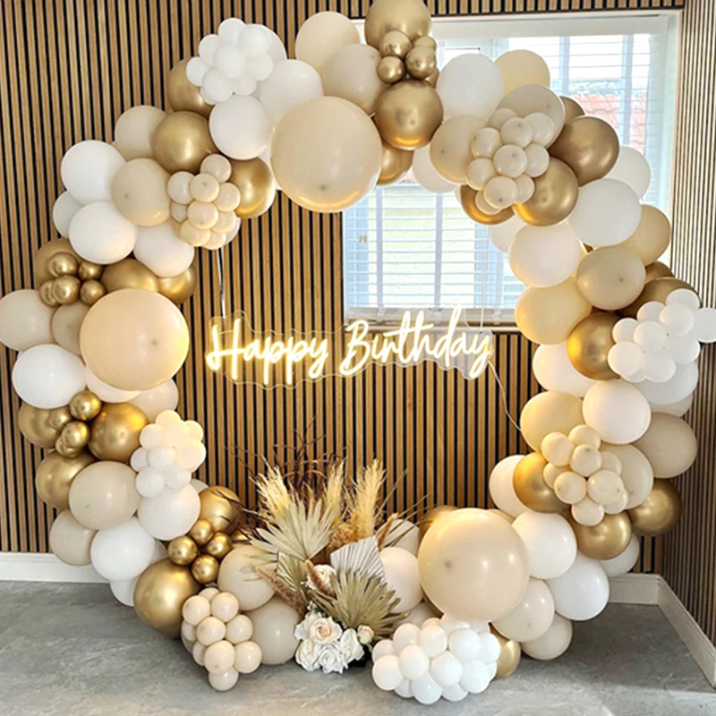 

Beige Cream White Balloon Garland Arch Kit Boho Wedding Decoration Baby Shower Birthday Party Latex Ballon Background Decor