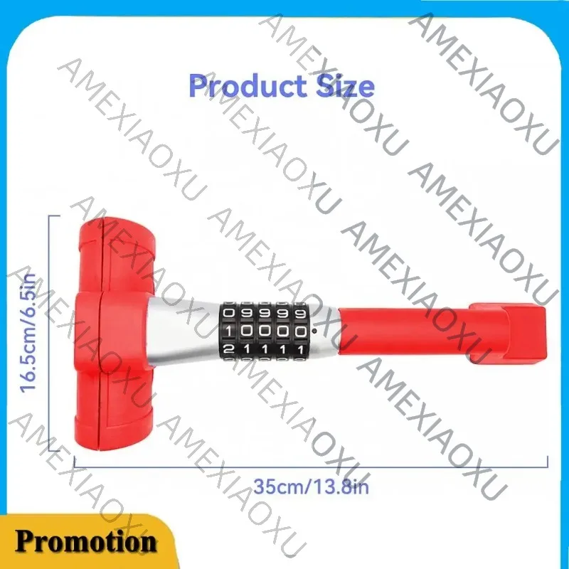 AMEXIAOXU  Car T-Shaped Steering Wheel Anti-Theft Lock Retractable Hook Lock Retractable Anti-Theft Combination Lock For Carstru