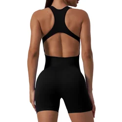 Gymdolphins 2023 Summer New Female Adult Slim Fit Elastic Yoga Clothes Seamless Backless Sports Fitness Rompers For Women