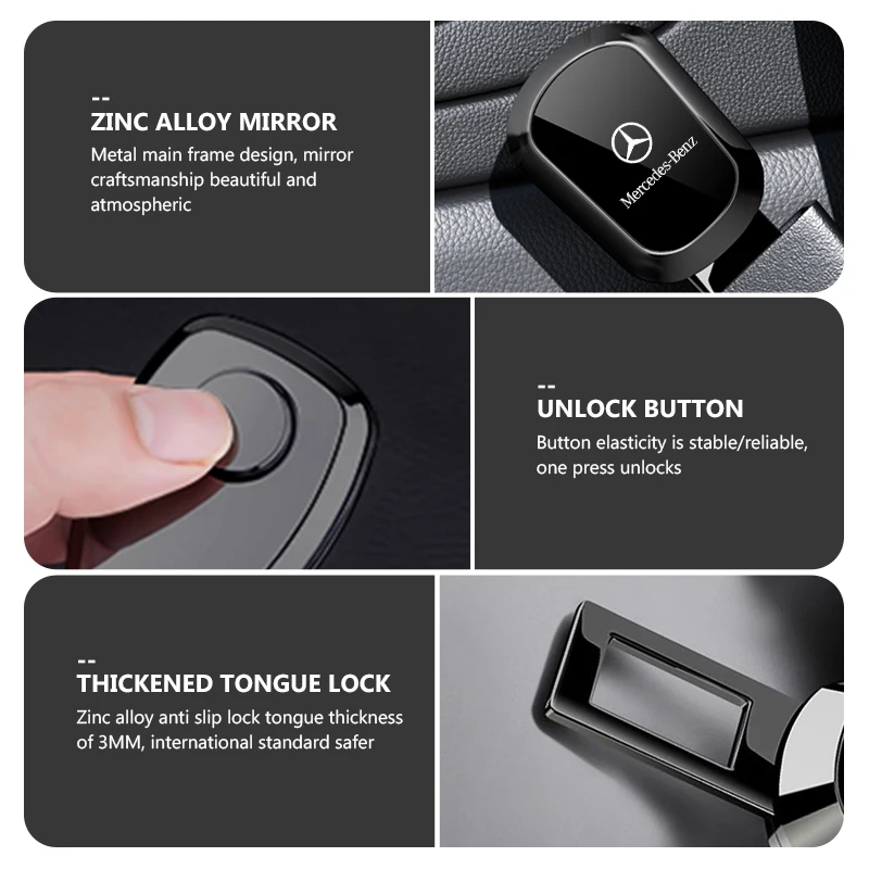 Car Seat Belt Extension Plug Buckle Clip Adjustable Extender For Mercedes Benz W202 W212 W126 W140 W168 W177 CLS GLE GLC GLS CLA - view 4