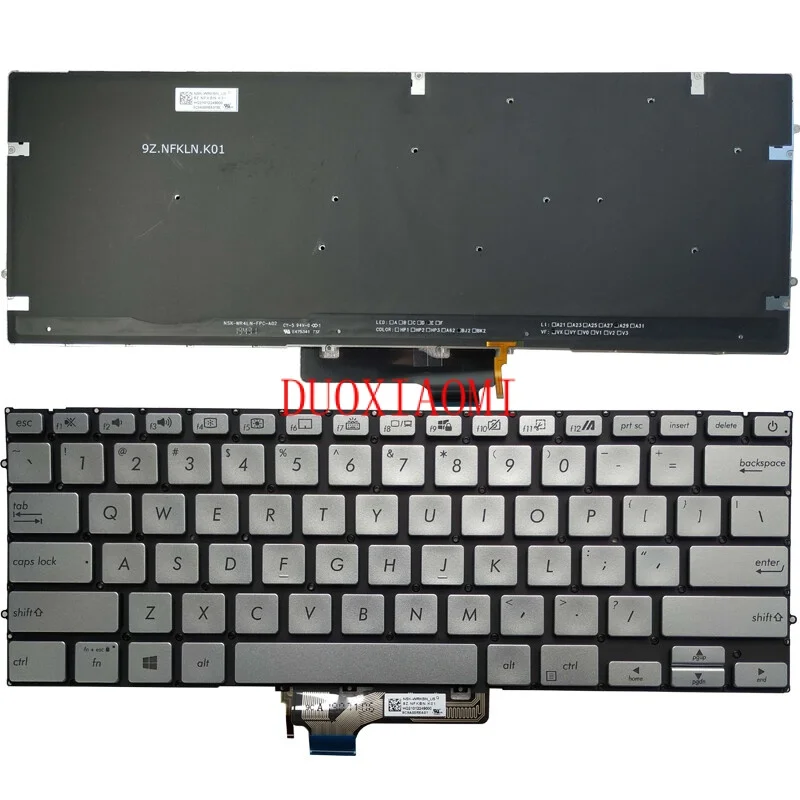 Keyboard Backlit New For ASUS UX431F UX431FA UX431FN UX431FL UX431DA SILVER US