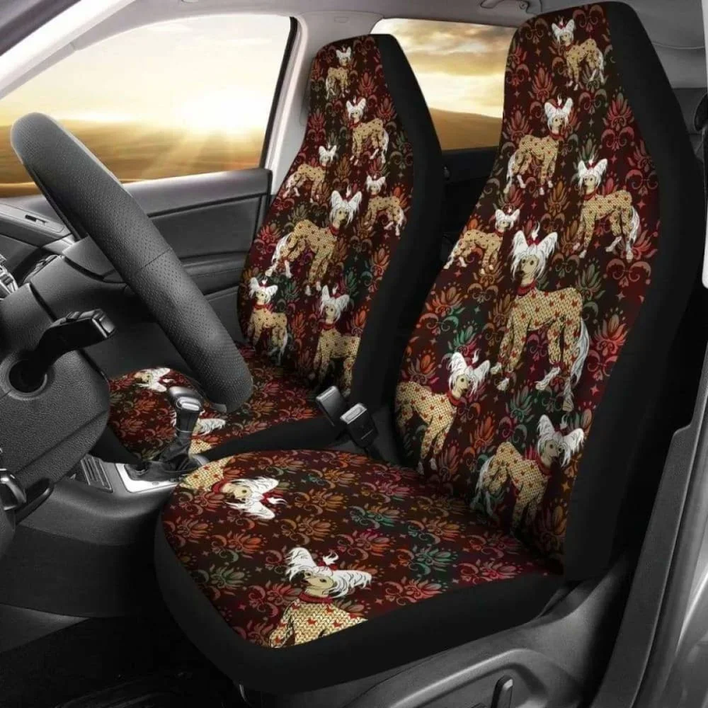 Chinese Crested Car Seat Covers 10,Pack of 2 Universal Front Seat Protective Cover