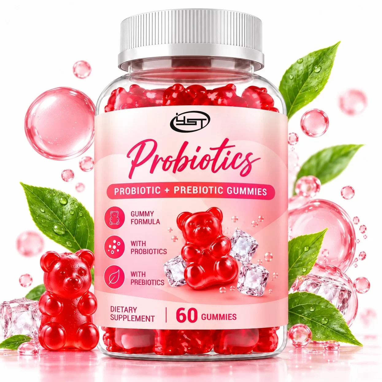 Probiotics + Prebiotic Gummies - Regular Bowel Movements, Supports Digestive and Intestinal Health,Improve Vitality and Immunity