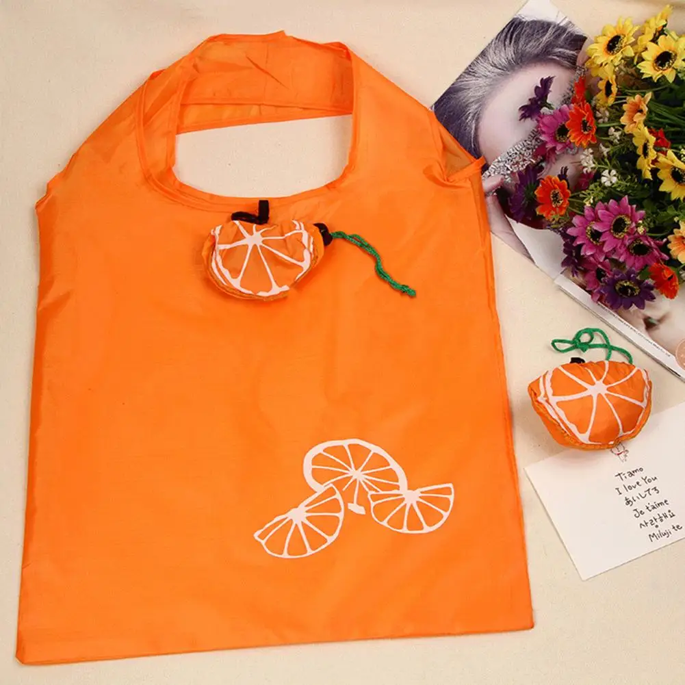 Foldable Grocery Bag Fruit Shape Shopping Handbag Reusable Cloth Heavy Duty Shopping Bag Multi-functional Drawstring Storage Bag