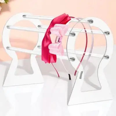 Espositore per fascia Portaoggetti in acrilico trasparente Portaoggetti per accessori per capelli Strumenti per l'imballaggio di gioielli