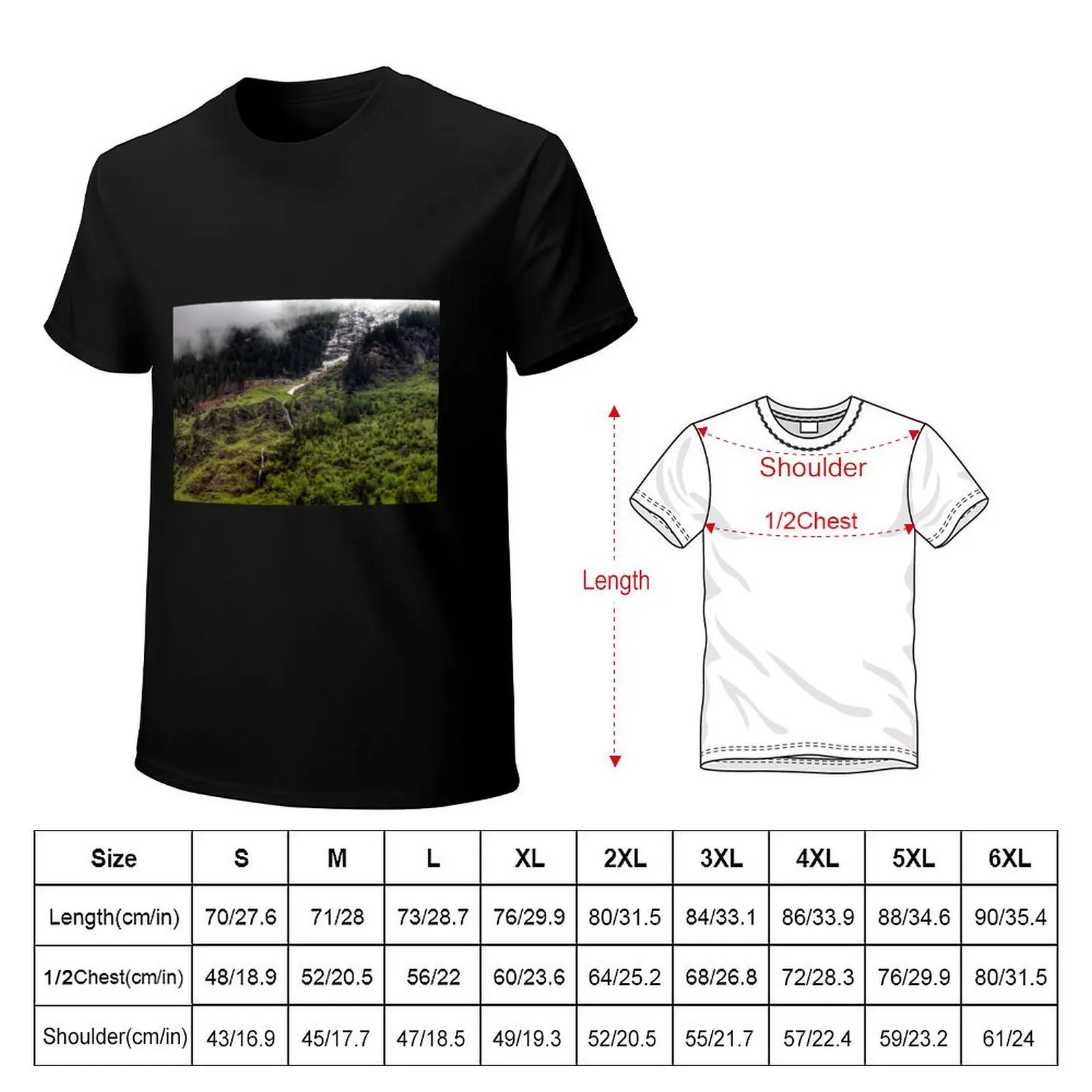 Spring meets winter in the Alps T-shirt blacks heavyweights oversizeds funnys designer t shirt men