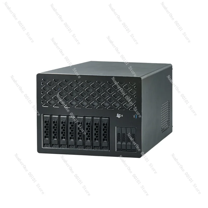 NAS8 + 4 disk storage server half height PCIE card slot ATX main board ATX power hot swap chassis