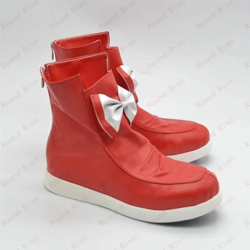 Japanese Anime Touhou Project Fujiwara no Mokou Cosplay Costume Shoes Red Handmade Boots