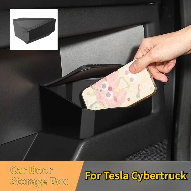 

Ящик для хранения дверей автомобиля для Tesla Cybertruck 2024-2026, силиконовый ящик для хранения конфиденциальности, органайзер для аксессуаров для интерьера киберпикапа