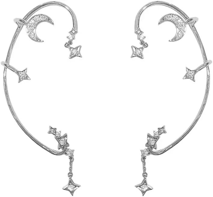 

2PCS Clip-On Earrings for Women, No Piercing Needed, Fashion Hoop Ear Cuffs