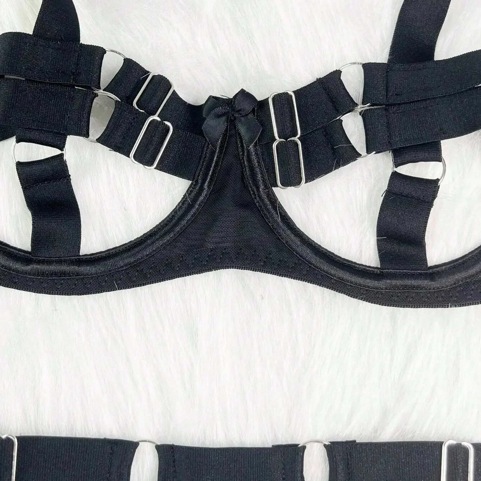 طقم الملابس الداخلية النسائية الدانتيل رفع Bralette وضبط الدانتيل يصل اللباس الداخلي الملابس الداخلية للنساء فساتين الليل نحيل الملابس الداخلية قطعتين #4