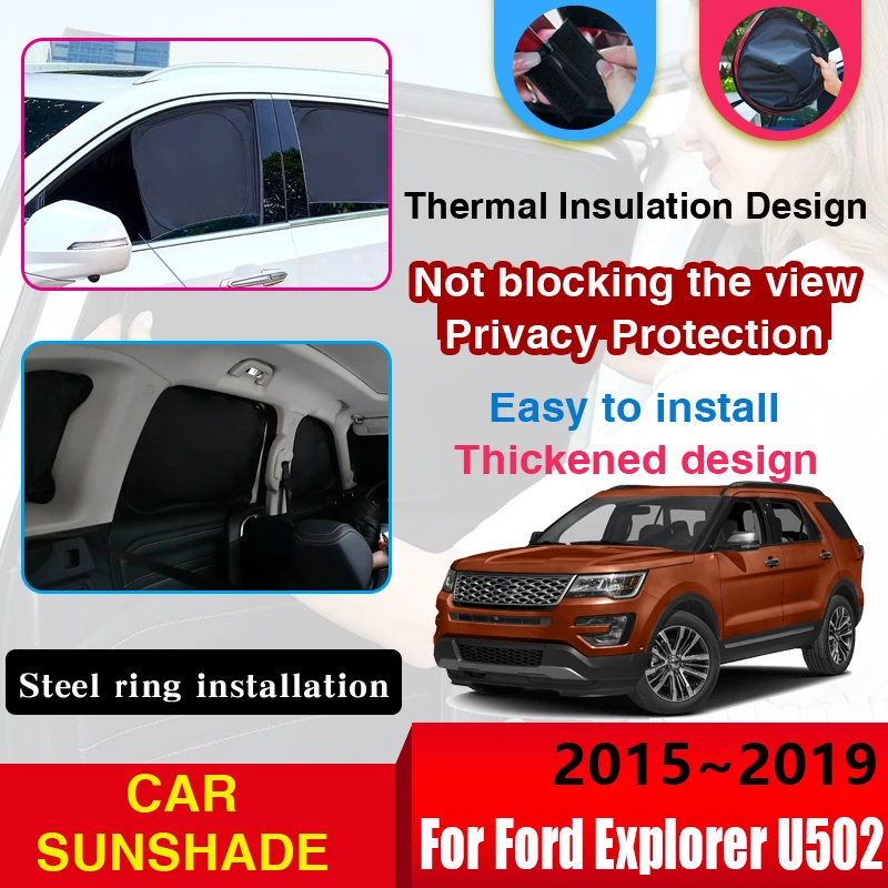 

Для Ford Explorer MK5 U502 2015~2019 автомобильное покрытие солнцезащитные чехлы защита от солнца анти-УФ солнцезащитный козырек для окна автомобильные аксессуары