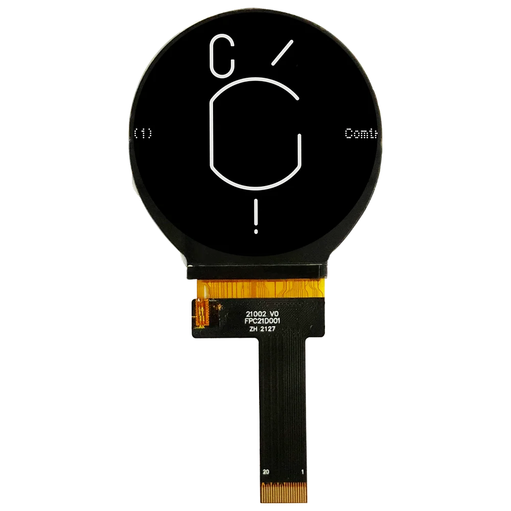 2.1 polegadas 480x480 display redondo colorido tft tela circular alto brilho interface mipi resolução 480p display redondo digital