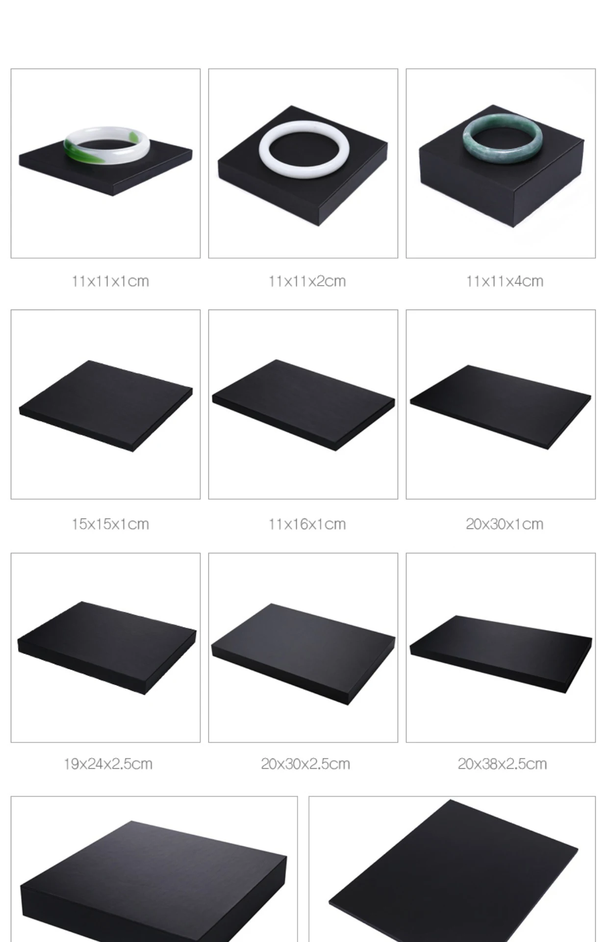 Black PU Leather Jewelry Display Riser Window Counter Top Presentation Board Organizer Showcase Collectible Necklace Holder Base