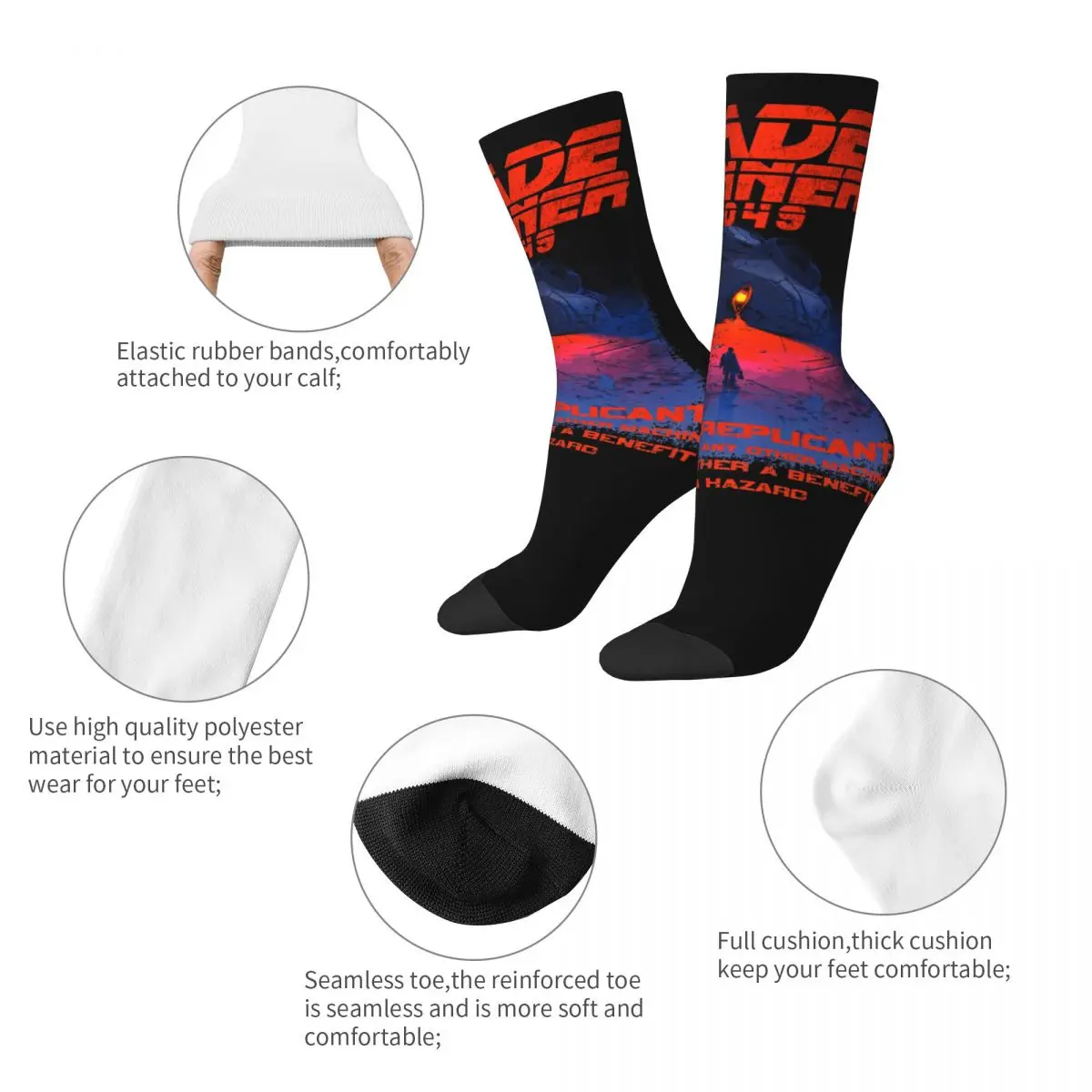 Autumn Winter Harajuku Unisex Blade Runner 2049 Socks Non-slip Basketball Socks