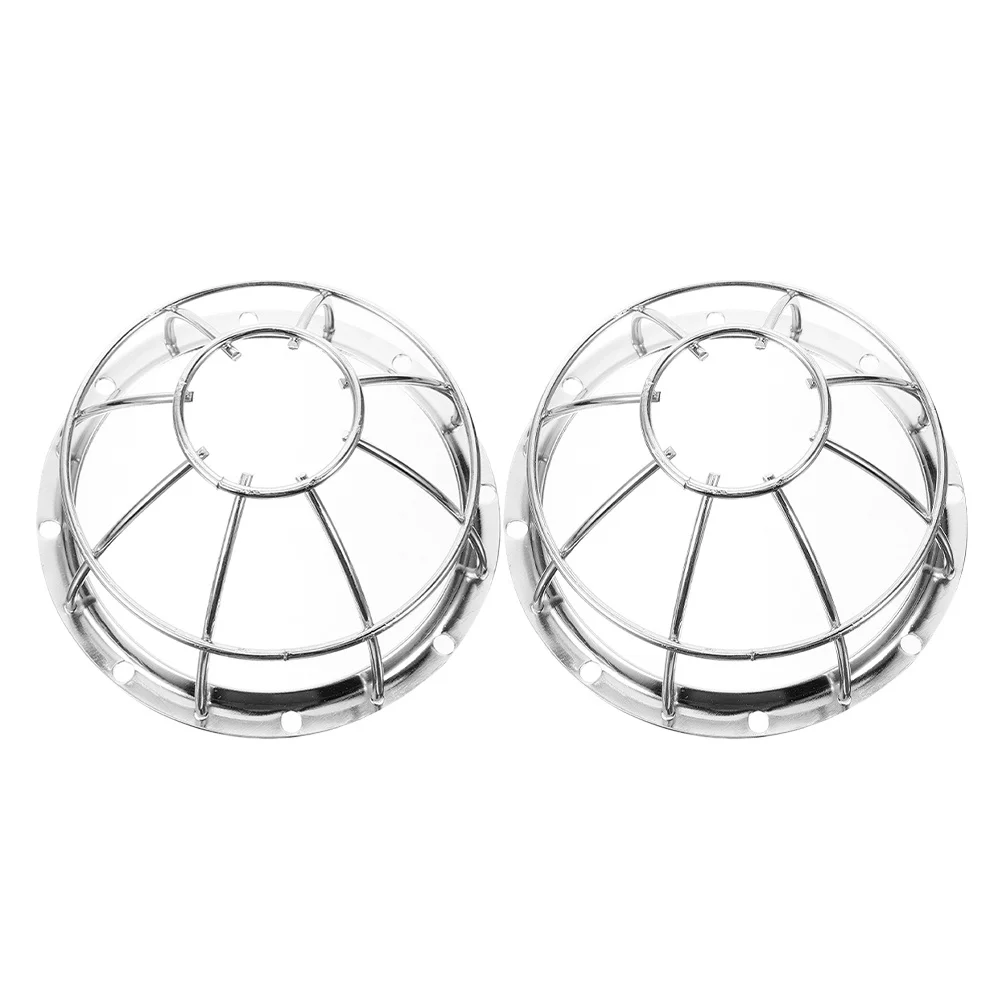 2Pcs Smoke Sensor Protective Cage Anti-Theft Iron Wire Cover Explosion-Proof Mesh Collision Guard for Home Office Fire Detectors