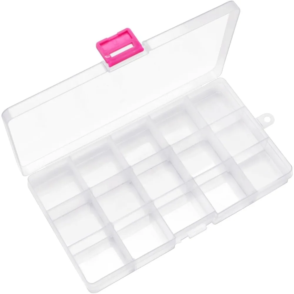 

15 grid plastic bead storage box, storage container, bead craft divider