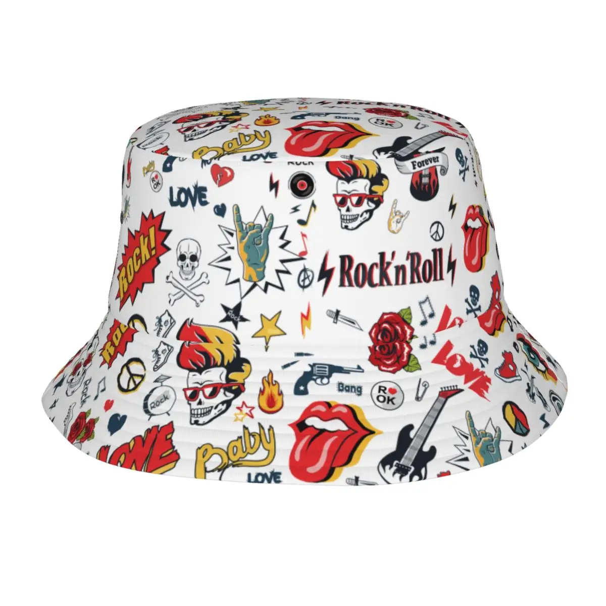 Kaya N rulo kafatasları gitar hippi işaretleri kova şapka bahar şapkalar mal balıkçılık balıkçı şapka kadın erkek için Ispoti kap