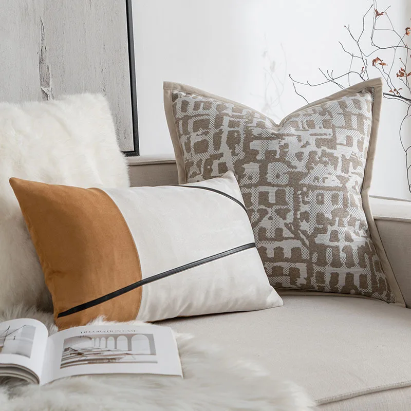High End Luxury Geometric Jacquard Cushion Cover Modern Premium Pillow Covers Decorative 45x45/50x50cm Home Decor Designer