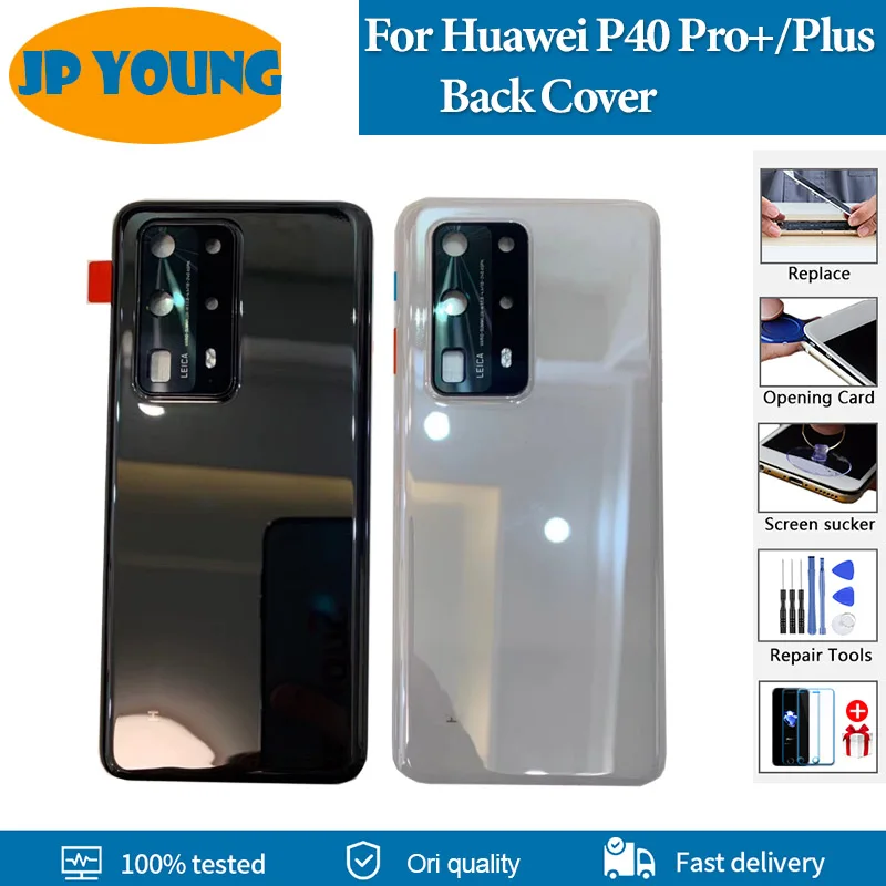 Original Back Battery Cover For Huawei P40 Pro+ Back Glass Cover Rear Door Housing Case For Huawei P40 Pro Plus Replacement